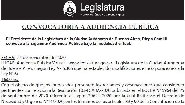 Audiencia publica 24 de noviembre