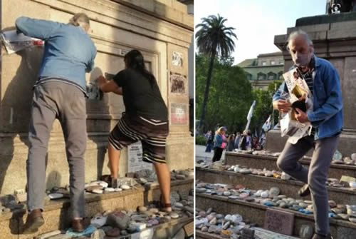 Memorial muertos por la pandemia profanado