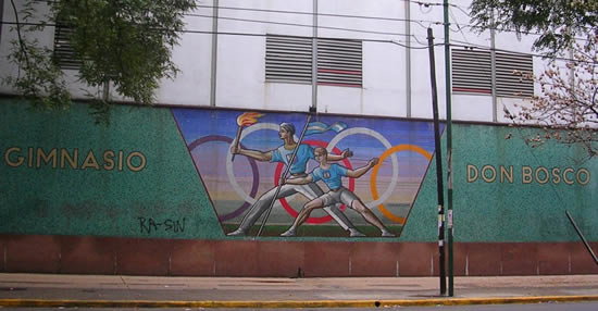 Mural del gimnasio Don Bosco